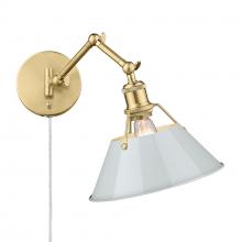  3306-A1W BCB-DB - Orwell BCB 1 Light Articulating Wall Sconce in Brushed Champagne Bronze with Dusky Blue shade